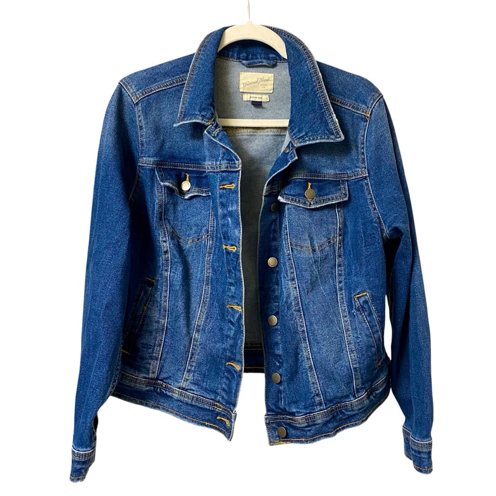 Universal Thread Freeborn Jacket button up Spring dark denim Jean jacket size X